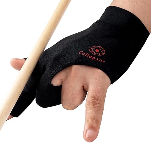 Miniatura 2 de Collapsar Guantes de billar con 3 dedos abiertos para billar de billar Carom Cue Sport  Se adapta a la mano izquierda en diferentes tamaños