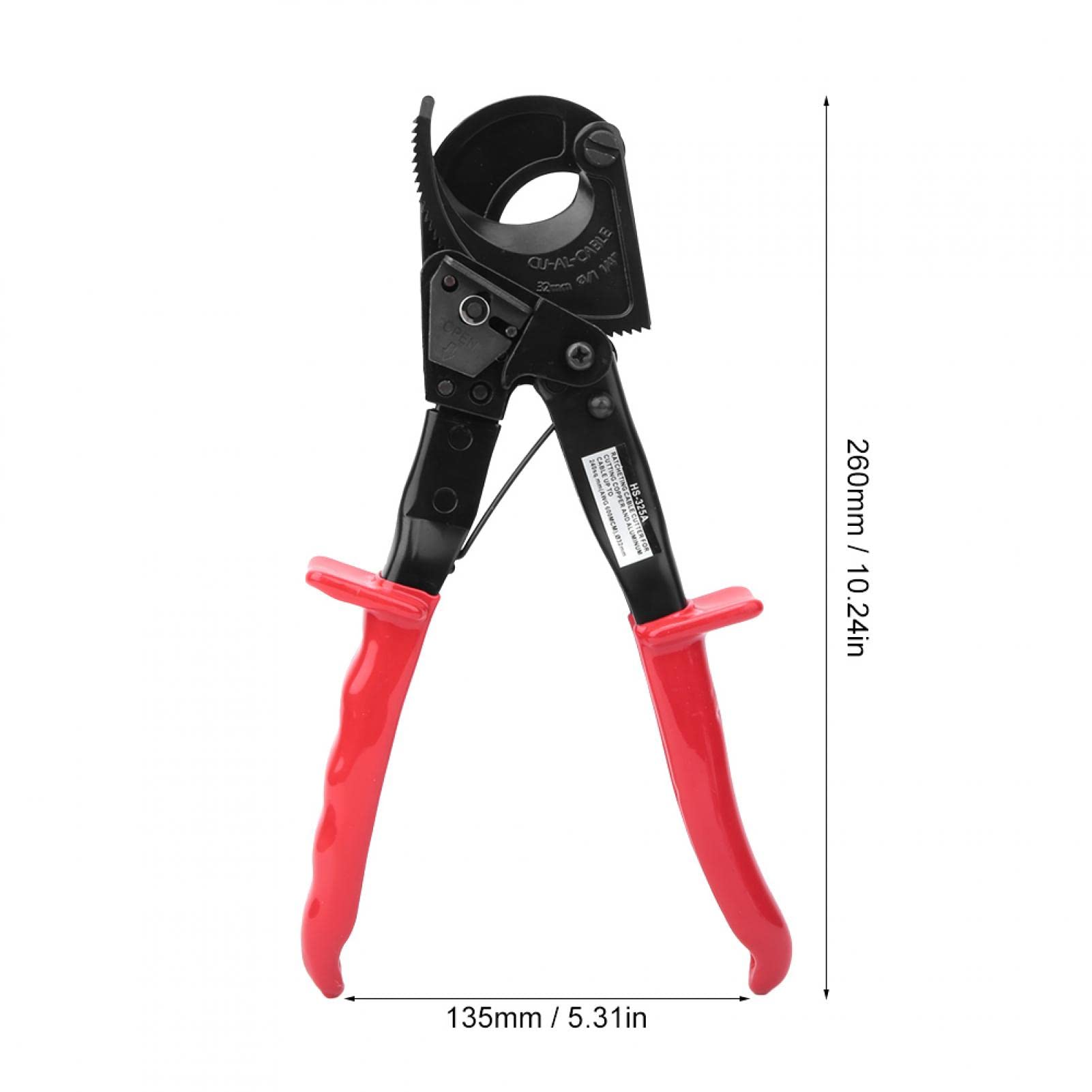 Cortacables, HS-325A Cortacables con trinquete 240 mm² Herramienta de corte de cobre y aluminio con aislamiento HCS, Cortacables con trinquete corta cobre(HS-325A)