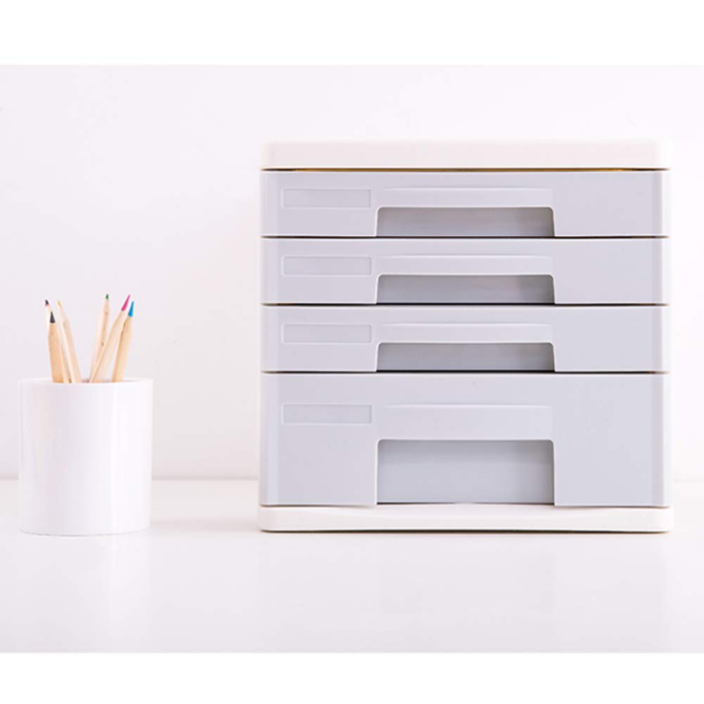 Armadio per File Desktop Cassetto a 4 Strati Piccolo Armadio di Archiviazione Multifunzione Documenti Cartacei Informazioni Archiviazione Ufficio Armadietto Desktop Organizzatore