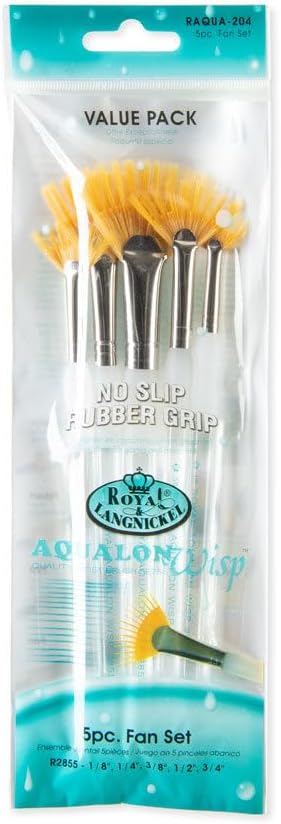Royal & Langnickel and Aqualon Wisp Fan Brush Set (Pack of 5)