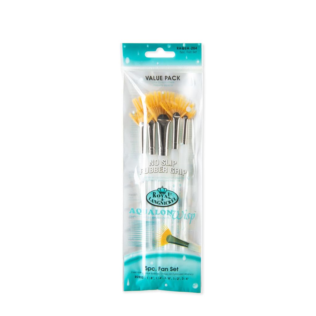 Royal & Langnickel Aqualon Wisp Fan Artist Brush Set, 5-Piece