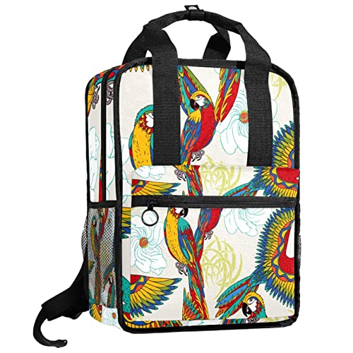 Sac à dos coloré garçons oiseaux multicolore ajustable 14x10x4in