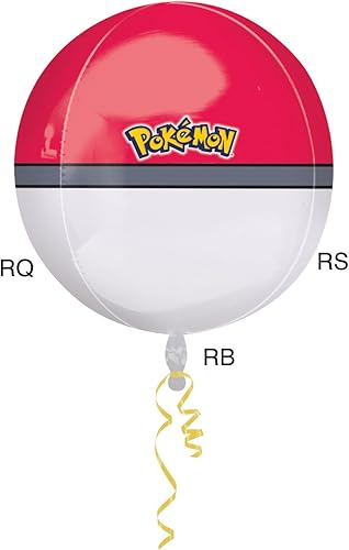 Miniatura 4 de Anagram International - Globo de aluminio Orbz Pokemon Ball de 15" x 16"