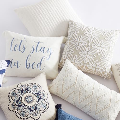 Coussin point de croix crème Levtex Home 45x45 cm pour canapé