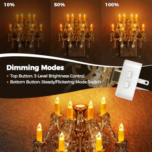 Image of Briignite LED Chandelier Night Light, Amber Night Lights Plug into Wall with Dusk to Dawn Light Sensor, Dimmable Nightlight Plug in for Bathroom Bedroom Hallway Kitchen