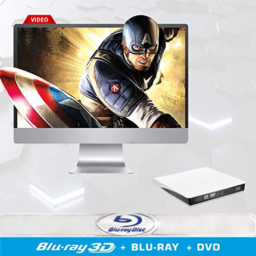 External Blu Ray Cd Drive Usb 3.0 3D Blu-Ray Dvd Player Portable Dvd Cd Burner/Writer/Reader Bd-Rom For Pc Computer Notebook (White) #TOP3