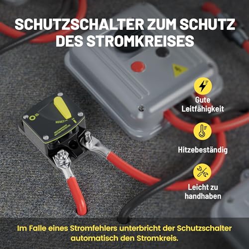 RED WOLF 30A Auto Schutzschalter DC 12V-48V, Automatische Sicherung 30 Ampere Sicherungsautomat kfz für LKW Boot Stereo Radio Autobatterie Sicherungshalter mit Manueller Reset