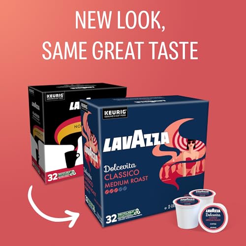 Image of Lavazza Dolcevita Classico, Single-Serve Keurig K-Cup Pods, Medium Roast Coffee, 32-Count Box