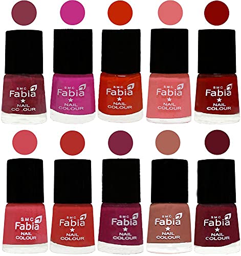 Image of ALL IN ONE (PACK OF 10), Long Lasting Glossy Nail Polish, 6 ml Each, All Vibrant Colours,02284