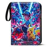 LYAILOOGXL Álbum de coleccionista para Pokémon 400 cartas, álbum de cartas coleccionables con cremallera Compatible con 400 cartas con 50 fundas desmontables, material PU con superficie impermeable