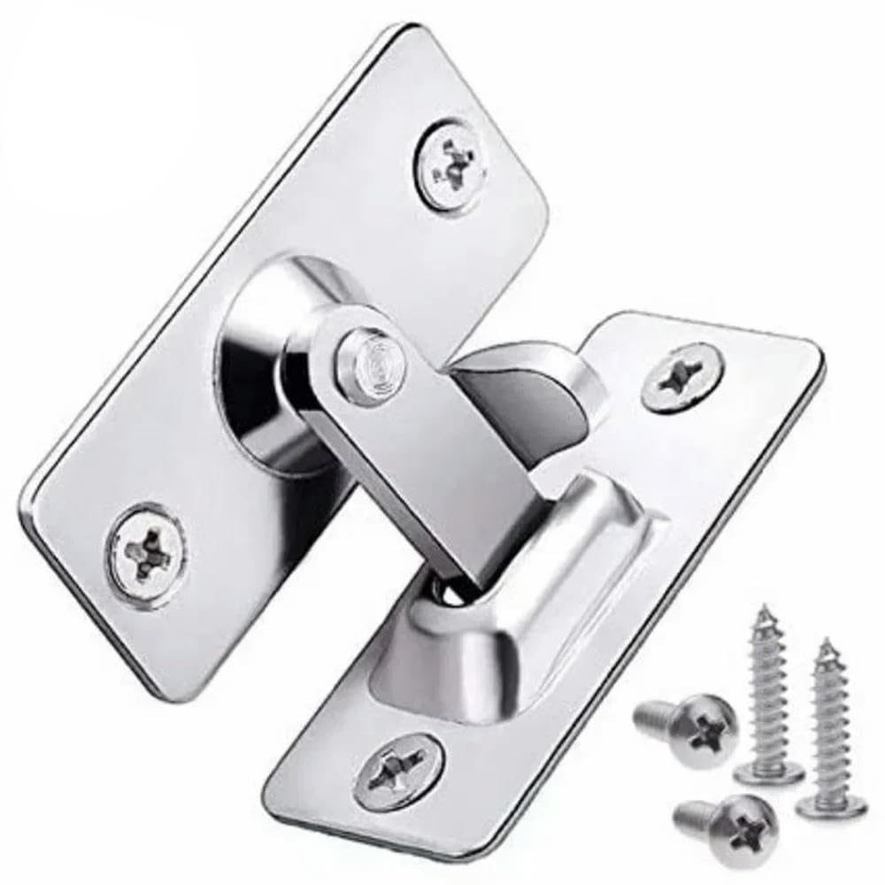 YDHSIKK Door Lock Bolt, Stainless Steel 90 degree Barn Door Hook Latch Bolt Cabinet Sliding Gate Lock Multicolor(Silver)