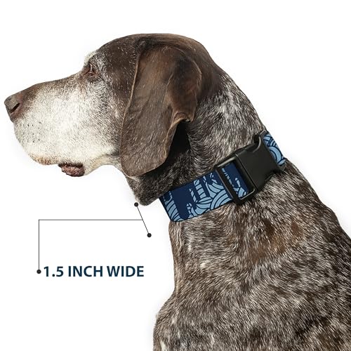 Collier chien plastique Doodle Paint Drips Blues ecran large medium - 8