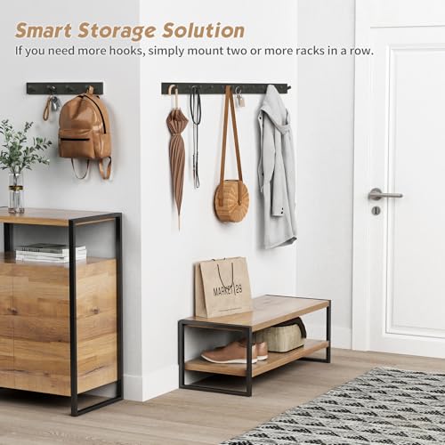 Forbena FBCH24-103 COAT RACK WALL MOUNT Black Coat Rack Wall Mount 4-Pack, Rustic Farmhouse Coat Hooks thumb #1