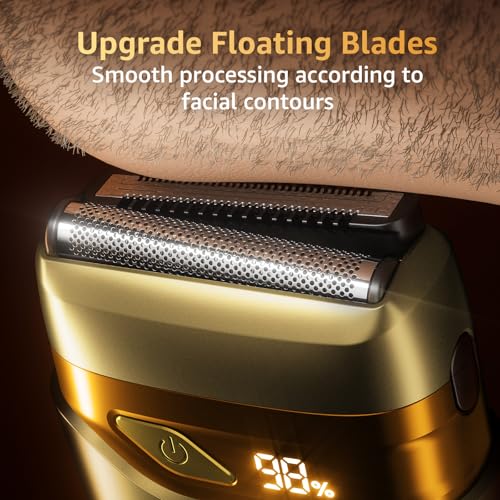 Image of Mbzoey Electric Foil Shavers for Men: IPX7 Waterproof - Light Gold