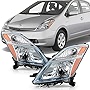 ACANII - For [Halogen Model Only] 2006-2009 Toyota Prius OE Style Chrome Headlights Headlamps Replacement Set Left+Right