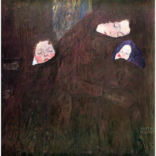 Toile Klimt Mère avec enfants grand format pour déco de chambre parentale
