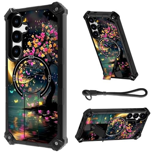 HJCYXJLK Samsung Galaxy S24 FE �P�[�X�A���ϋv �ϏՌ� �o���p�[�J�o�[�A���C�o�b�N&�L�b�N�X�^���h�A���X�g�X�g���b�v�A���ȕی�t�H���P�[�X�AS24 FE�A���[�����C�g�c���[�p