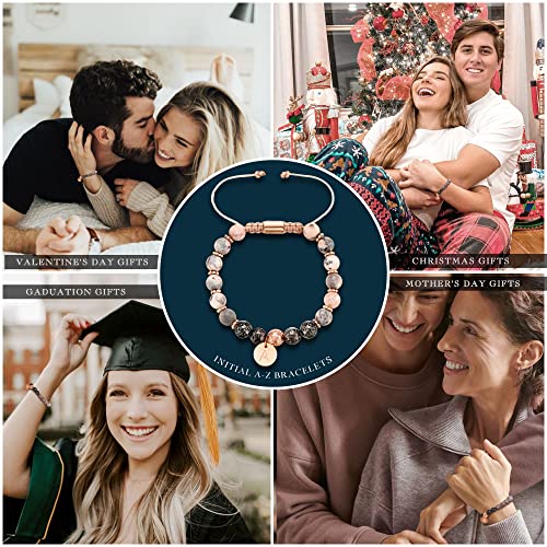 Btysun Initial Bracelets for Women Teen Girls Best Friend Graduation Birthday Gifts for Her Letter A-Z Beaded Bracelet Valentines Day Gifts for Wife Girlfriend Sister Daughter Mother's Day Mom Female Christmas Jewelry2