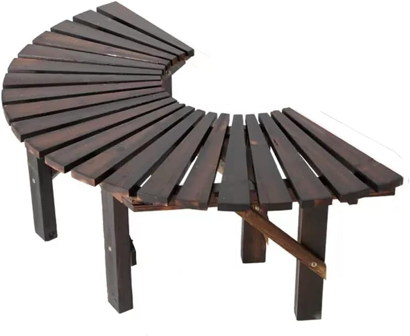 Patio Benches for Outdoors Outdoor Garden Solid Wood Tree Bench Flower Rack Park Chair Long Stool Garden Benches for Outdoors