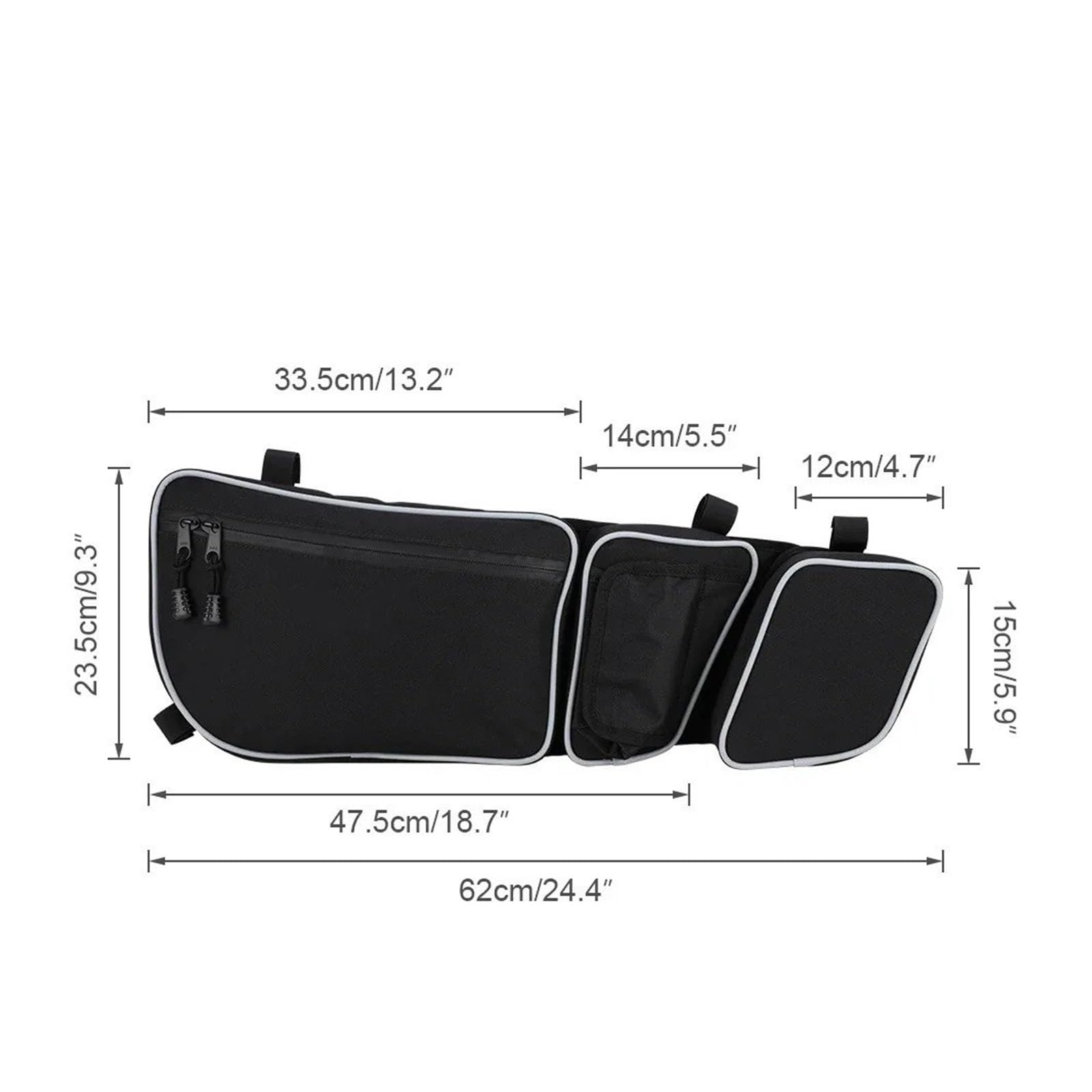 Bolsa De Moto para Can Am para Maverick para X3 MAX R RR XMR XDS Turbo DPS 4x4 2017+ UTV Bolsa Almacenamiento Lateral Puerta Pasajero Bolsa de Viaje para Moto(Red Stitching)