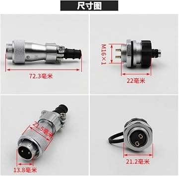 WF16 TI+ZM 2 3 4 5 7 9 10Pin M16 Solar Soldering Panel Water Proof Aviation Connector Electrical Adapter Ja-ck Powercon(2pin Set)