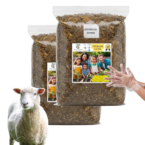 (X2) Estiércol de Oveja Curado 2 Años - Abono Ovino Orgánico Premium 100% Natural en Polvo Fino (6L) Fertilizante - Sin Olor para Huerto, Jardín y Plantas - Nutrientes para Crecimiento Explosivo