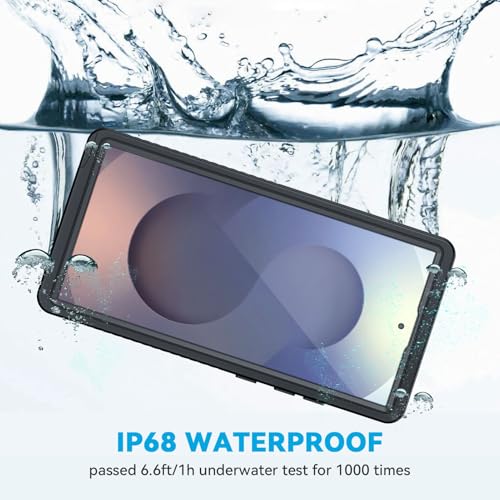 Image of Lanhiem for Samsung Galaxy S25 Ultra Case, IP68 Waterproof Dustproof, Built-in Screen Protector, Rugged Full Body Shockproof Protective Cover for Galaxy S25 Ultra 5G 6.9 Inch, Black