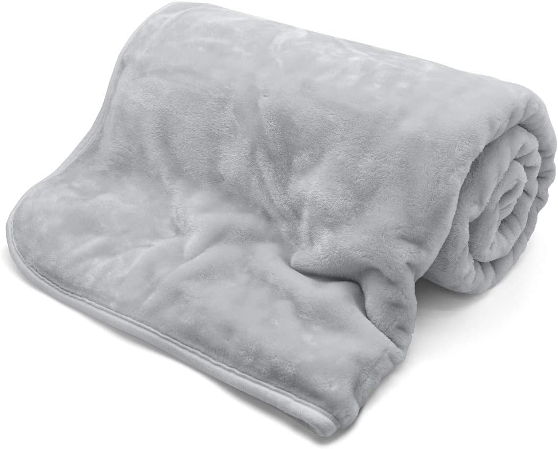 Nightzone Silver Luxury Faux Fur Mink Fleece Throw Over Sofa Bed Soft Warm Blanket (, Single (125 X 150 Cm))