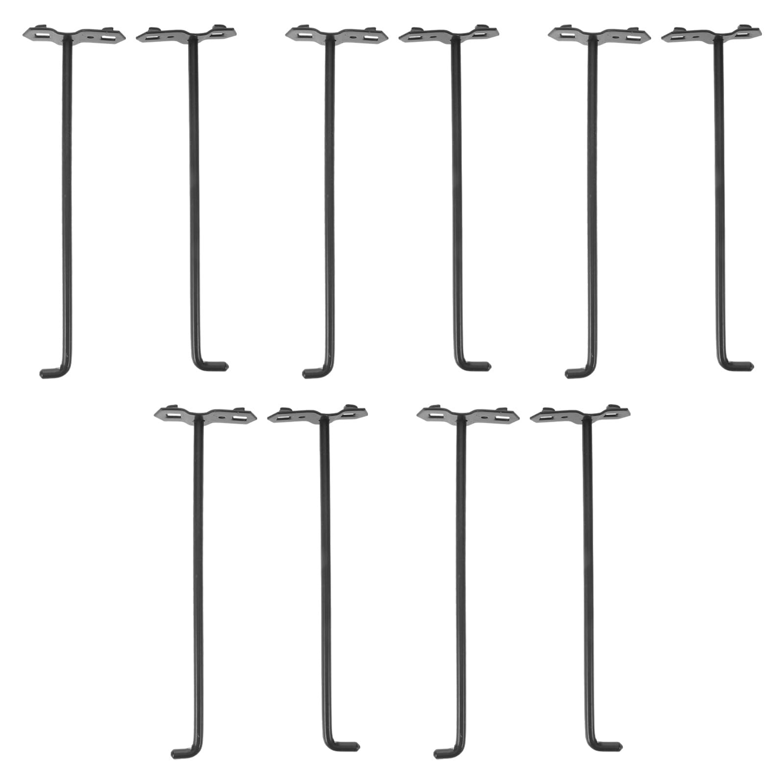 MAGICLULU 10 ganchos para tablero perforado: ganchos cuadrados de 20 cm para tablero perforado, organizadores de pared para herramientas, estantes colgantes para supermercados y garajes.