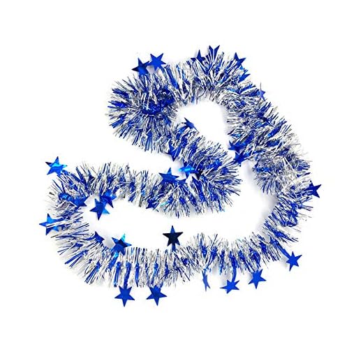 Cosanter Cinta de Navidad de Navidad Cintas para Decorativas árbol Navidad Boda Partido Cinta Guirnalda Adornos de Navidad 200cm, 1PCS (Azul)