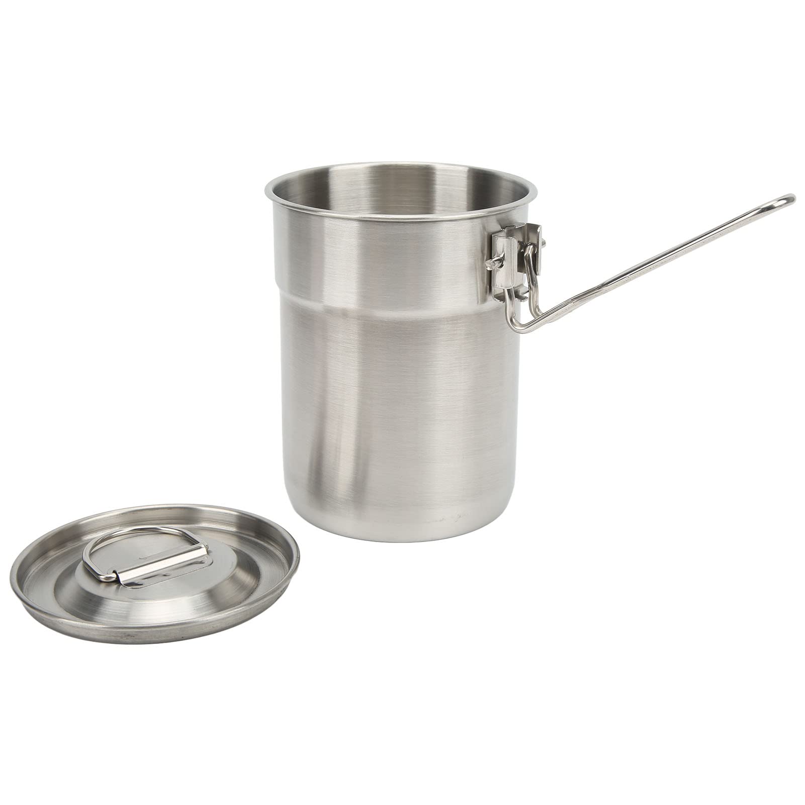 Camping Cup Pot, Backpacking Pot, Camping Mug Hiking Pot 1l Stainless Steel Water Cup Mug with Foldable Handles and Lid for Outdoor Hiking Backpacking