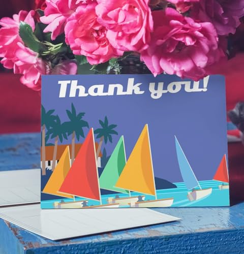 Image of Stonehouse Collection | Sailboat Note Cards | Thank You Nautical Card |10 Boxed Note Cards & Envelopes (Standard)