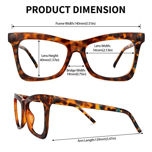 Image of Zeelool Stylish TR90 Oversized Butterfly Blue Light Blocking Glasses for Women Yaritza OT006813