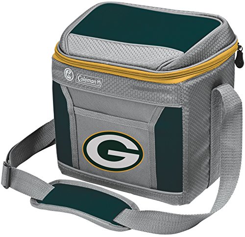 Coleman NFL Soft-Sided Insulated Cooler and Lunch Box Bag, 9-Can Capacity, Green Bay Packers