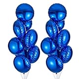 18' Blue Round Shaped Foil Balloons Mylar Helium Balloons for Birthday Party Wedding Baby Shower Decorations, Pack of 20