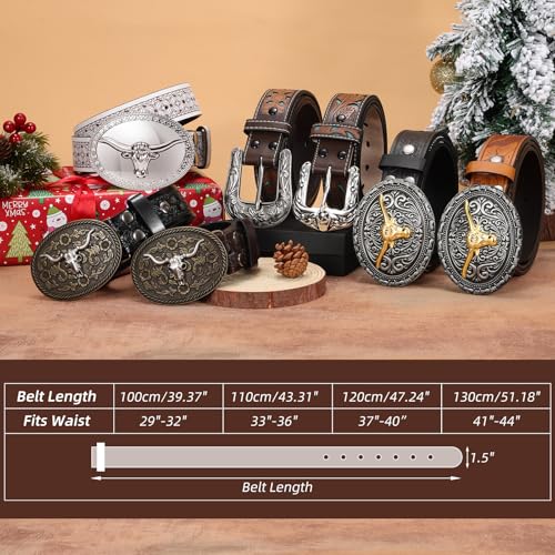 Image of BELTROAD Western Belts for Men Women 1.5 inch Vintage Country Belt for Jeans