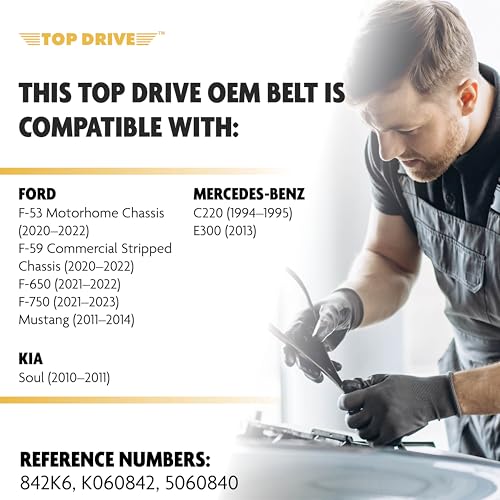 Image of Top Drive, 6PK2139, Premium Engine EPDM Serpentine Belt, 84.76 inch Length | 6-Rib, Automotive Replacement Serpentine Belt, Equivalent References K060842 and 5060840