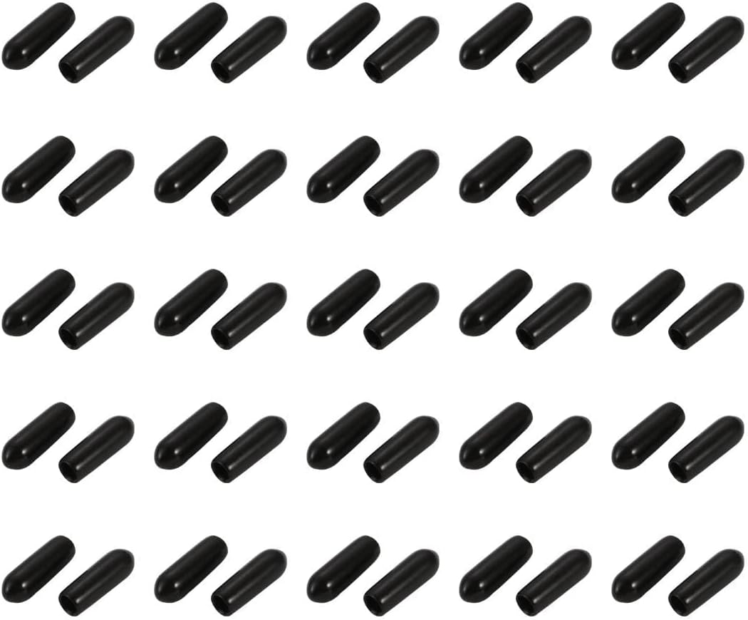 XYWHPGV Pack of 50 4 mm Inner Diameter PVC Flexible Vinyl Head Screw Thread Protective Cover Black (5ce21 d697c 819a2 b80bf 3379c 3ea96