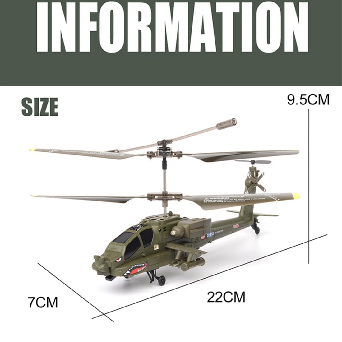 S109H RC Apa-che helikopter, 2,4 G 3CH Dual-Prop stabilizowany żyroskopem mini model samolotu kaskaderskiego ze światłami nawigacyjnymi (wersja RTF)
