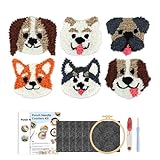 Genérico Nadel-Set für Anfänger, Kunstset mit Nadel für Polsterteppiche für Erwachsene, tragbare Materialien mit Rahmen für Frauen und Mädchen, Polsterwerkstatt