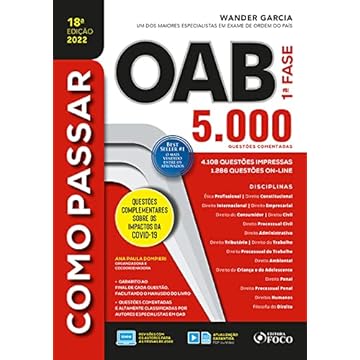 Capa do livro COMO PASSAR NA OAB - 1ª FASE - 5.000 QUESTÕES COMENTADAS - 18 ª ED - 2022
