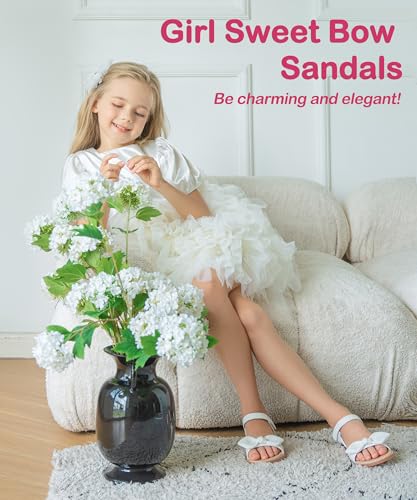 Image of PHIRAMIN Toddler Flower Girl Sandals - Girl Dress Shoes Toddler Little Kid Wedding Party