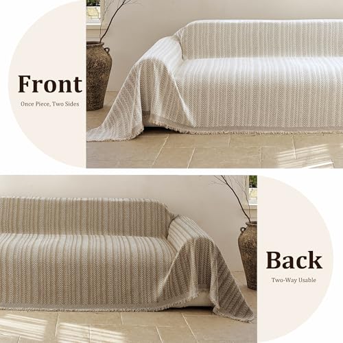 VOIR Couch Cover Washable Loveseat Chenille Sofa Slipcover, Vintage Toffee - image 7