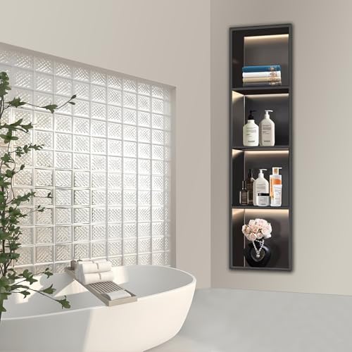 Niche de douche acier inoxydable design épuré pour salle de bain