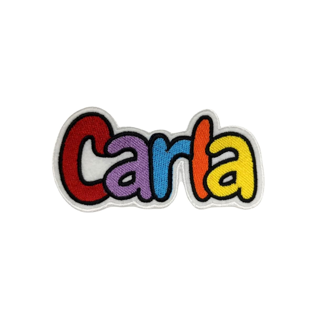 Parche bordado nombre. "Caramel" personalizable en colores y tamaño.