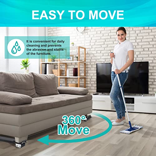 Image of 360� Universal Extendable Furniture Appliances Rollers, Strong Mover Tools with 24 Roller & Brake Equipment for Heavy Washing Dryer Refrigerator with Swivel Mobile Wheels Base Stand Hold Up to 700 Lb