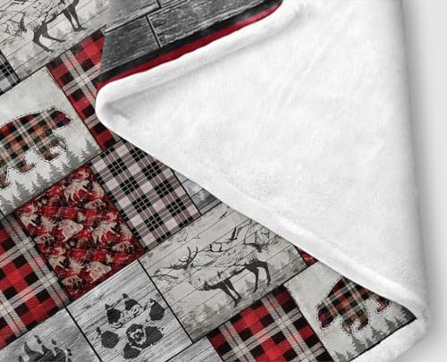 Rustic-Cabin-Throw-Blankets-Farmhouse-Animal-Wolf-Bear-and-Deer-Cozy-Warm-Bed-Couch-Blanket-Plaid-White-Fleece-Flannel-Throws-to-Decorate-The-Room-and-Bedroom Rustic Cabin Throw Blankets Farmhouse Animal Wolf Bear and Deer Cozy Warm Bed Couch Blanket Plaid White Fleece Flannel Throws to Decorate The Room and Bedroom