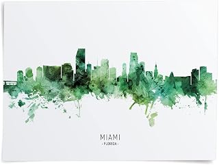 Miami Florida United States Skyline Art Print (11x14 inch poster) -20094