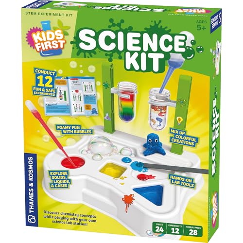 Thames & Kosmos Kids First Science Kit | STEM Learning, Intro to Chemistry for Ages 5+ | Safe & Educational Lab Setup with 20+ Durable Tools, 12 Experiments | Explore Lab Skills & Science Concepts