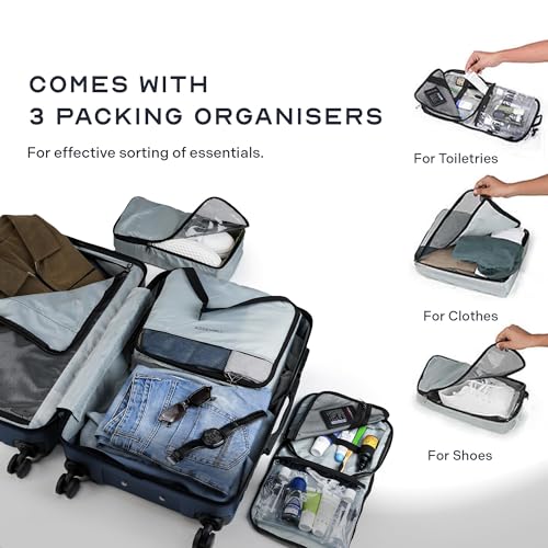 Image of Assembly Hard Shell Large Check in Luggage Polycarbonate 110L Premium Hard-Sided Suitcase Trolley - Blue -Stark